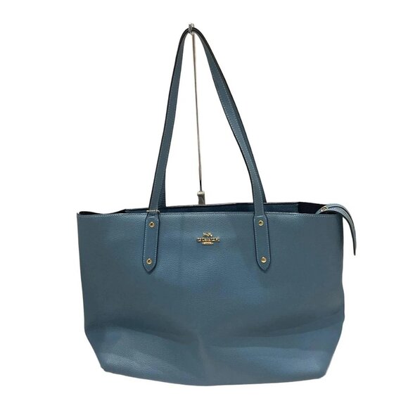 Auth COACH Central Tote with Zip 69424 Light Blue Leather - Tote Bag - Picture 1 of 11